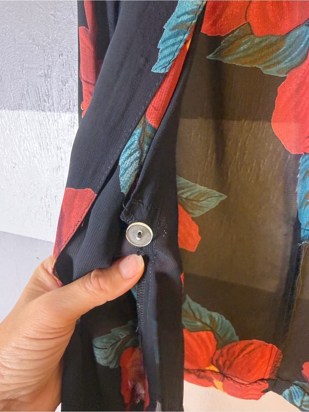 Carole Little Black Floral Side Tie Top - Picture 6 of 10